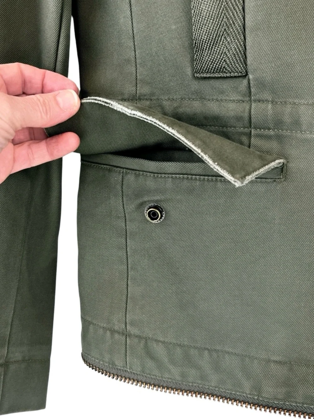 Zadig & Voltaire Vedam Bis Military Green Skull Cotton Utility Jacket Flaws Sz L - Picture 6 of 15